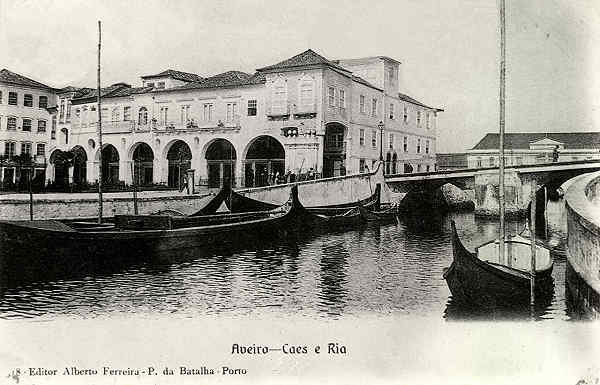 Aveiro Caes e Ria Postal ilustrado