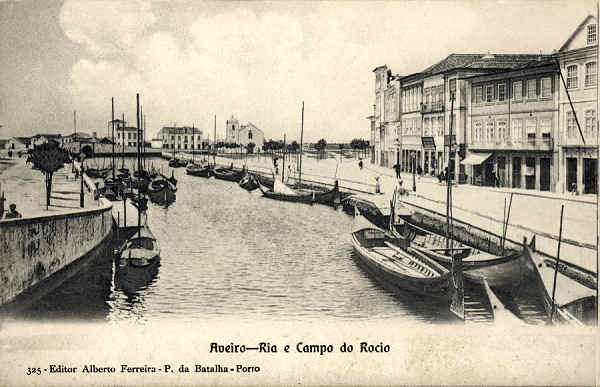 N. 325 - AVEIRO Ria e campo do Rocio - Editor Alberto Ferreira - P. da Batalha, Porto - SD - Dim 14x9 cm. - Col.  FMSarmento.