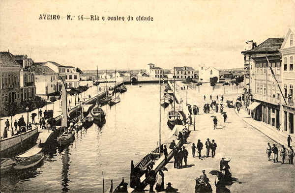 N. 14 - Aveiro Ria e centro da cidade - Editores MORDEIRA & TORRES,Aveiro - SD - Dim 13,5x8,9 cm. - Col.  FMSarmento.