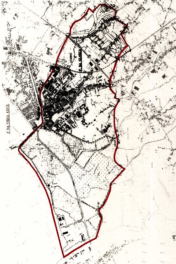 Mapa delimitando a freguesia da Glria. Clicar para ampliar.