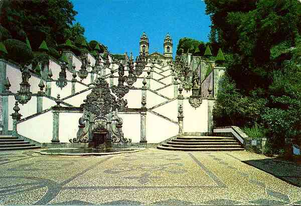 N. 2016 - BRAGA-PORTUGAL: Bom Jesus-Escadaria dos cinco sentidos - Edio Centro de Caridade "Nossa Sr do Perptuo Socorro", Porto - S/D - Dimenses: 14,7x10 cm. - Col. Ftima Bia.