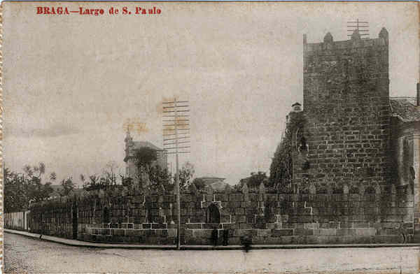 SN - BRAGA-Largo de S. Paulo - Editor no indicado - SD - Dim. 8,9x13,8 cm. - Col. Jaime da Silva (Circulado em 1921)