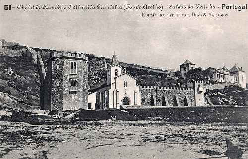 N. 51 - Chalet de Francisco d'Almeida Grandella (Foz do Arelho) - Cardas da Rainha - Edio da Typ. e Pap. Dias & Paramos - Data: cerca de 1910 - Dimenses: 13,2x8,8 cm. - Col. Miguel Chaby.