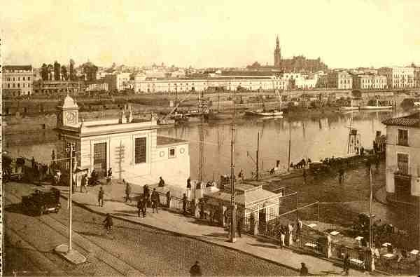 S/N - Sevilla: El Puente de Triana y el Guadalquivir vistos desde Triana - Edio J. B. G. 1929 - Dimenses: 13,7x9,1 cm. - Col. Ftima Bia. 