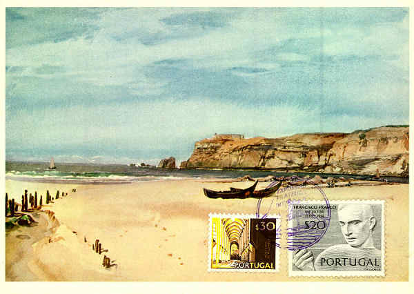 IRG 7 - Nazar. Aguarela de Roque Gameiro - Edio da Administrao Geral dos CTT - S/D - Dimenses: 14,7x10,5 cm. - Col. Carvalhinho.