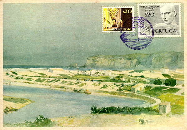 IRG 8 - A Foz do Alcoa. Nazar. Aguarela de Roque Gameiro - Edio da Administrao Geral dos CTT - S/D - Dimenses: 14,7x10,5 cm. - Col. Carvalhinho.