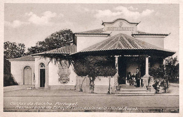 S/N - Portugal-Caldas da Rainha Restaurante da estao (Concessionrio-Hotel Rosa) - Editor Hotel Rosa - Editado em 1928 - Dimenses: 14x9 cm. - Col. Miguel Chaby