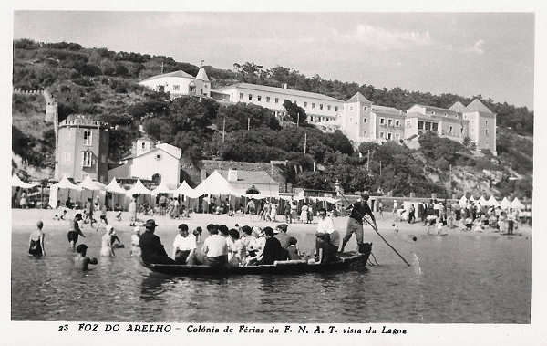 N. 23 - Portugal Caldas da Rainha-Foz do Arelho Colnia de Frias da F.N.A.T. vista da Lagoa - Editor Passaporte Loty (Editado em 1951) - Dimenses: 9x14 cm. - Col. Miguel Chaby