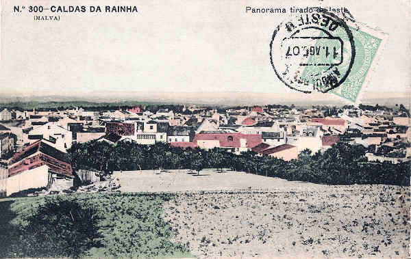 N. 300 - Portugal Caldas da Rainha Panorama tirado de leste - Editor Alberto Malva (Editado em 1907) - Dimenses: 9x14 cm. - Col. M. Chaby