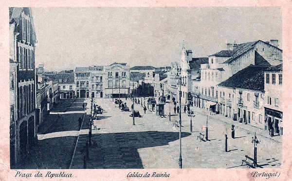 S/N - Portugal_Caldas da Rainha_Praa da Republica_Editor Vale e C_Editado 1921_Dim. 9x14 cm. - Col. M. Chaby