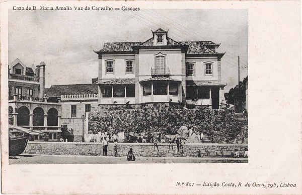 N 801 - Caza D. Maria Vaz de Carvalho, Cascaes - Edio Costa, Rua do Ouro 295, Lisboa - Dim. 138x90 mm - Col. A. Monge da Silva (c. 1905)