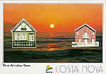 N. 58 - COSTA NOVA (lhavo) Pr do Sol e Casas Tpicas - Ed. Artes Grficas - S/D - Dim. 15x10,5 cm - Col. Mrio Silva.