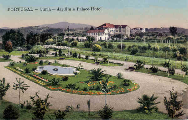 SN - PORTUGAL - Curia - Jardim e Palace Hotel -  Editor no indicado - Dim. 113,9x8,8 cm - Circ. 7-1917 - Col. A. Simes (034-2.