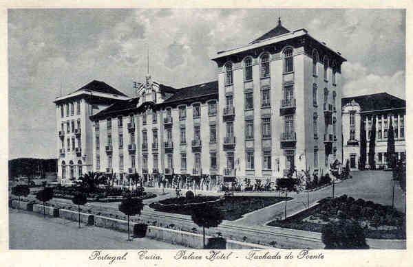 SN - Portugal. Curia. Palace Hotel - Fachada Poente - Ed. Bazar Soares - Porto - Dim 13,8x9,0 cm - Col. A. Simes (083).