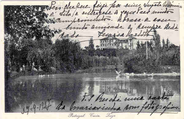 SN - Portugal. Curia. Lago - Ed. Bazar Soares, Porto - Curia - Dim. 13,6x9,0 cm - Circ.9-1927 - Col. A. Simes (072)