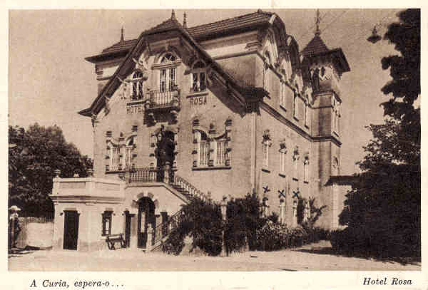 SN - A Curia, espera-o... Hotel Rosa - Ed. Casa dos Bordados e Crochets das Ilhas (E.F.N.) - Dim14,3x9,7 cm - Circ 8-1953 - Col. A. Simes(373).