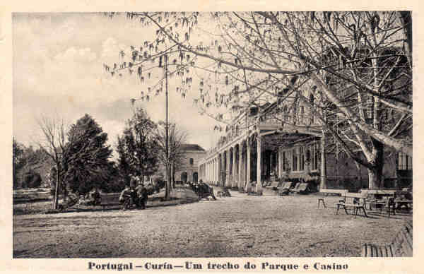 SN - PORTUGAL - Curia - Um trecho do Parque e Casino - Ed. Palace Hotel da Curia, Portugal - Dim.13,9x8,9 cm - Colec. A. Simes (163)