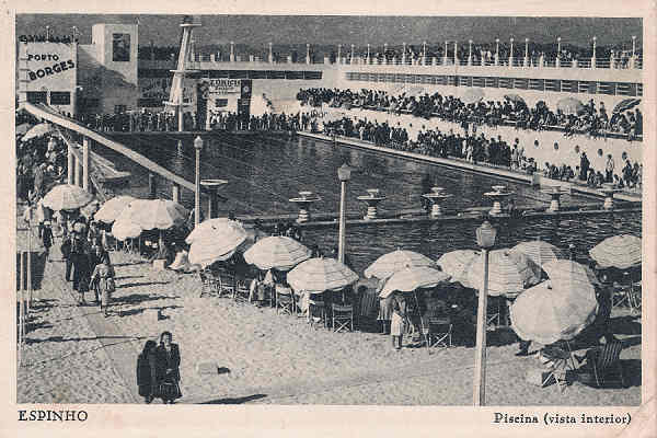 SN - Portugal. Espinho. Piscina (Vista interior) - Editor Papelaria e Livraria Sousa (cerca de 1950) - Dim. 15x10 cm - Col.Miguel Chaby