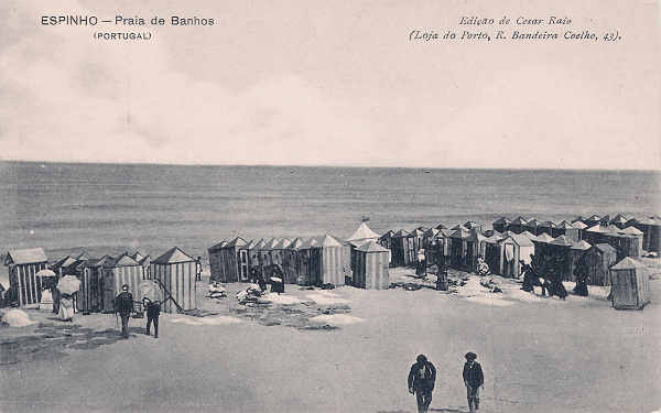 SN - Portugal. Espinho - Praia de banhos - Editor Csar Raio (1911) - Dim. 9x14 cm - Col. Miguel Chaby