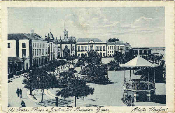 N 5 - Faro-Praa e Jardim D.Francisco Gomes - Edio Serafim - SD - Dim. 9x14 cm - Col. Jaime da Silva (Circulado em 1918)