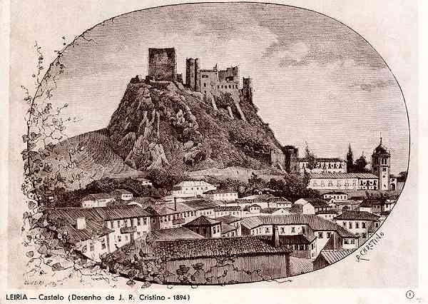 N. 1 - LEIRIA Castelo (Desenho de J. R. Cristino 1894) - Editor: Comisso Cultural das Obras Sociais do Pessoal da Cmara Municipal de Leiria - S/D - Dimenses: 14x10 cm. - Col.  R. Gaspar.