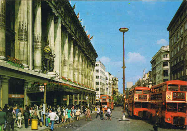 N. L9 - LONDON - Oxford Street - Ed. Thomas & Benacci Ltd. LONDON - Tel.(01)4032835 Printed in Italy - SD - Dim. 15x10,5 cm - Col. Manuel Bia (1986)