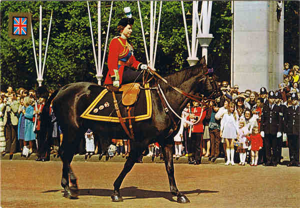 N. 63 - LONDON. Her Majesty Queen Elizabeth II - Ed. FISA-Great Britain-LONDON Golden Shield Palaudarias, 26 Barcelona - Printed in Spain - SD - Dim. 14,8x10,3 cm - Col. Manuel Bia (1986)