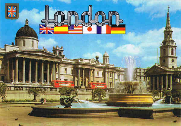 N. 115 - LONDON. The National Gallery. Trafalgar Square - Ed. FISA-Great Britain-LONDON Golden Shield    Palaudarias, 26-Barcelona - Printed in Spain - SD - Dim. 14,8x10,3 cm - Col. Manuel Bia (1986)