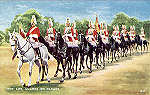 A7 - London, The Life Guards on parade - Reedio de Valentine & Suns em 1951 - Dim. 13,9x8,8 cm - Col. Amlcar Monge da Silva (c. 1910)