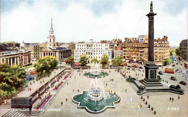 A1995 - London, Trafalgar Square - Reedio de Valentine & Suns em 1951 - Dim. 13,9x8,8 cm - Col. Amlcar Monge da Silva (cerca de 1925)