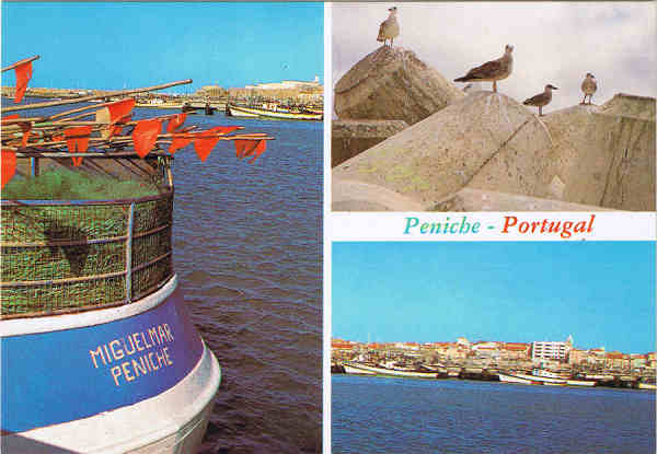 N. 3196 - PENICHE - Portugal  Pormenores da nova cidade - Ed. "SUPERCOR" Dist. por RAN-Lisboa Rua da Quintinha, 70-B - Tel.670192-661514 - 1200 LISBOA NCORA - SD - Dim. 15x10,4 cm - Col. Manuel Bia (1990).