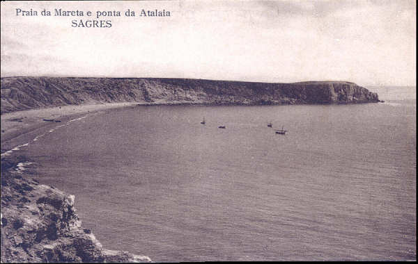 SN - SAGRES. Praia da Mareta e ponta da Atalaia - Edio da Casa comercial e Hotel Jose Luiz Junior (Ocogravura Lda Rua D.Pedro V, 18 - Lx)- Dim. 13,7x8,8 cm - Col. A. Monge da Silva (1930)