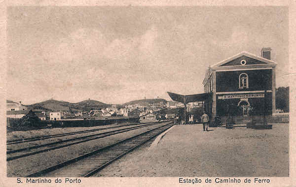 SN - Portugal. S. Martinho do Porto. Portugal - Estao de Caminho de Ferro - Editor H. Primo - SD - Dim. 14x9 cm. - Col. M. Chaby