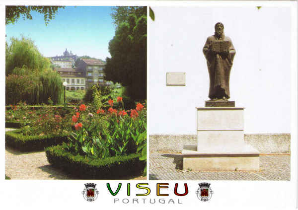 N. 1 - VISEU - Jardim S. Mateus Esttua S. Mateus PORTUGAL - Ed. GRAFIPOST-Editores e Artes Grficas,Lda - TEL. 214985760 FILIAL-LOUL-TEL . 289413843 e Edio PAPIRO TELS.232436892-232459596 - 2006 - Dim. 15x10,5 cm - Col. Ftima Bia (2010).