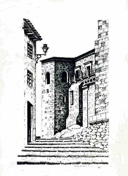 N 8 - VISEU. Escadinhas da S. Desenho de Jorge Braga da Costa - Edio JLNA - SD - Dim. 15x10,5 cm. - Col. A. Monge da Silva