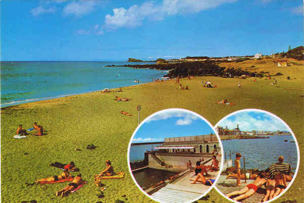 N.º 1191 - S. MIGUEL - Açores Ponta Delgada Praia do Pópulo. Piscina e Clube Naval - Ed. CÓMER - Trav. do Alecrim, 1 - TELF.328775 LISBOA-PORTUGAL - S/D - Dim. 14,9x10,5 cm. - Col. Manuel Bóia (1981).