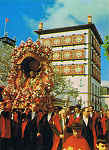 N.º 1193 - S. MIGUEL - Açores PONTA DELGADA Festas do Senhor Santo Cristo - Ed. CÓMER - Trav. do Alecrim, 1 - TELF.328775 LISBOA-PORTUGAL - S/D - Dim. 10,5x14,7 cm. - Col. Manuel Bóia (1981).