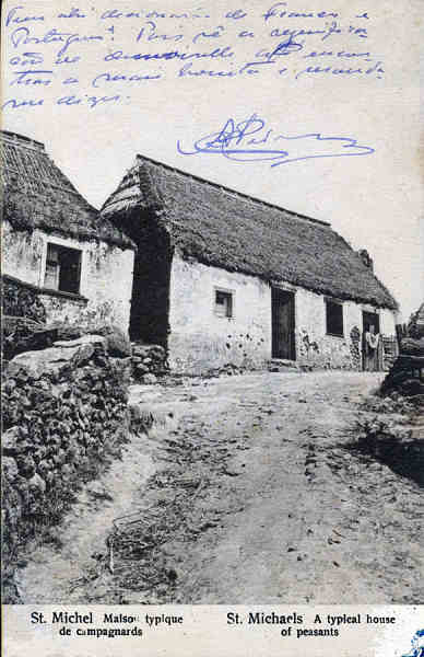 SN - SAO MIGUEL. Típica casa campestre - Editor Desconhecido - SD - Dim. 13,8x8,8 cm - Circulado em 1904 - Col. A. Monge da Silva