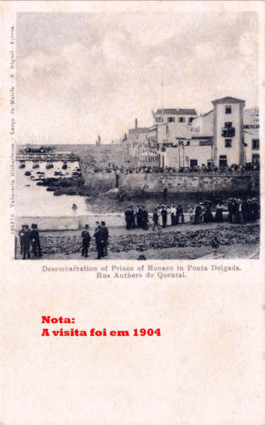 N 105366 - SO MIGUEL, Ponta Delgada. Desembarque do Prncipe de Mnaco - Edio Tabacaria Michaelense, So Miguel  - Dim. 13,7x9 cm - Col. A. Monge da Silva (cerca de 1904)