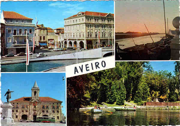 N. 548 - AVEIRO Trechos da cidade - Ed. SUPERCOR - SD - Dim. 14,8x10,4 cm - Col._M. Silva (circulado em 1973).