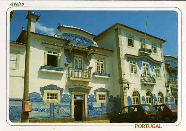 N. 3843 - AVEIRO Azulejos da primeira metade do sc. XIX existente na estao de caminho de ferro de Aveiro - Ed. ncora - SD - Dim. 15x10,5 cm - Col. Mrio Silva.