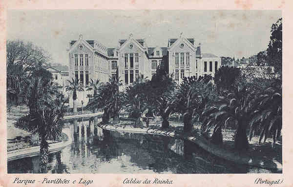 SN - Portugal. Caldas da Rainha. Pavilhes e Lago - Editor Vale e C - Editado em 1921 - Dim. 14x9 cm. - Col. M. Chaby