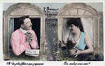 N3054/3 - L'Amour loge au sixime tage - Edio annima francesa, Paris - Dim. 14x8,9 cm - Col. Amlcar Monge da Silva (cerca de 1920)