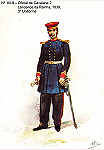 N 80-9 - Oficial de Cavalaria 2, Lanceiros da Rainha , 1839, 3 Uniforme - Aguarela do Cor. Ribeiro Artur - Edio Jornal do Exrcito, 1983 - Dim. 15x10,3 cm - Col. A. Monge da Silva