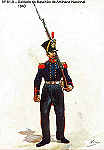 N 81-9 - Soldado do Batalho de Artilharia Nacional, 1840 - Aguarela do Cor. Ribeiro Artur - Edio Jornal do Exrcito, 1983 - Dim. 15x10,3 cm - Col. A. Monge da Silva