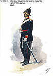 N 115-13 - Oficial de Cavalaria da Guarda Municipal, Pequeno uniforme, 1850 - Aguarela do Cor. Ribeiro Artur - Edio Jornal do Exrcito, 1983 - Dim. 15x10,3 cm - Col. A. Monge da Silva