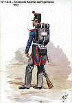 N 118-14 - Soldado do Batalho de Engenheiros, 1852 - Aguarela do Cor. Ribeiro Artur - Edio Jornal do Exrcito, 1985 - Dim. 15x10,3 cm - Col. A. Monge da Silva