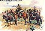 N 156-18 - Soldado de Caadores a Cavalo, Forrageador, 1869 - Aguarela do Cor. Ribeiro Artur - Edio Jornal do Exrcito, 1985 - Dim. 15x10,3 cm- Col. A. Monge da Silva