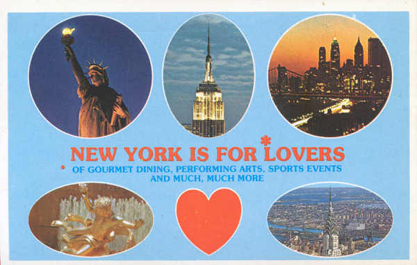 N P321597 - NY for lovers - Editor Ogden Foods Service Corp. - Dim. 13,9x9,0 cm - Col. A. Monge da Silva (cerca de 1980)