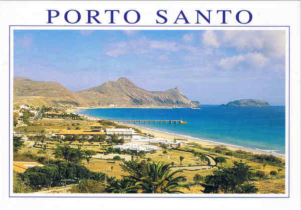 N. 28-PS - PORTO SANTO (Madeira) - Ed. ESCUDO DE OURO Distribuidor: FRANCISCO RIBEIRO-Rua Nova de S. Pedro,27-29 9000 FUNCHAL,Madeira (Tel.223930) Printed in Spain by FISA-Barcelona Foto feita por: Marcial Fernandes - SD - Dim. 14,9x10,3 cm - Col. Manuel Bia (1997).